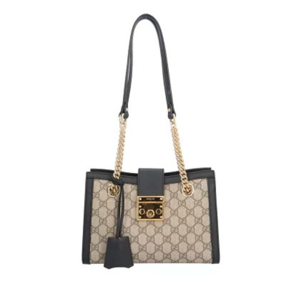 Gucci Padlock Tote Bag GG Supreme Shoulder Canvas Beige